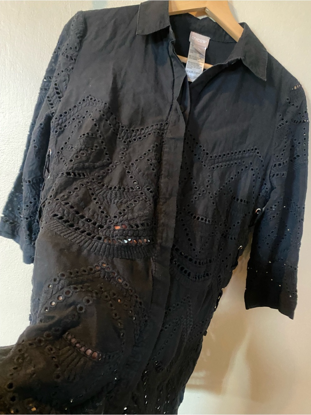 Chico's Eyelet Button-Down - Picture 4 of 7